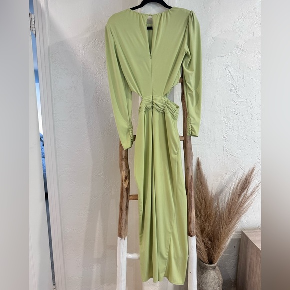 Self-Portrait Green Cutout Midi Dress in Size US 2 - Picture 7 of 13